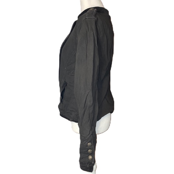 American Eagle Women’s Black Double Breasted Military Band Jacket Large - Picture 2 of 14